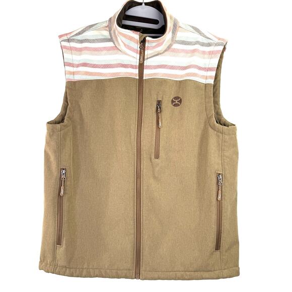 Hooey Men's Softshell Tan Aztec Vest Size Medium - Picture 1 of 5